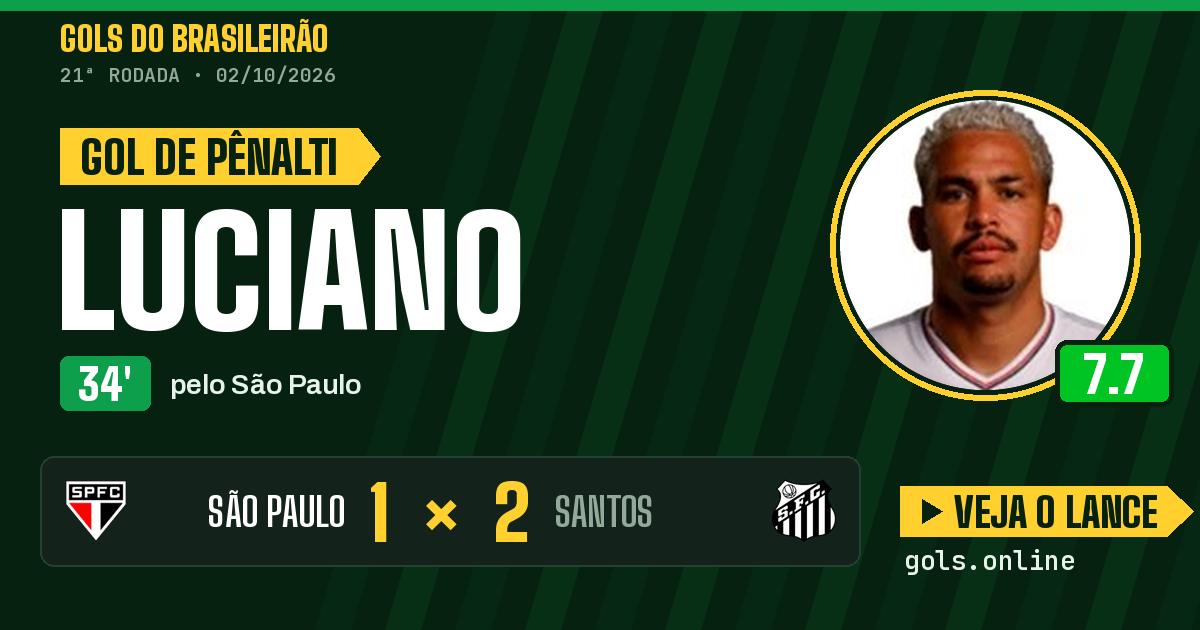 Gol de Luciano aos 34 minutos em São Paulo 1 x 2 Santos