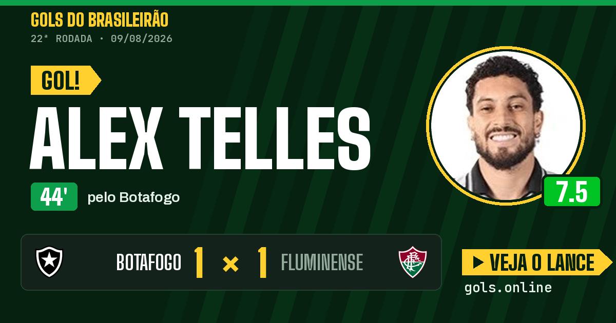 Gol de Alex Telles aos 44 minutos em Botafogo 1 x 1 Fluminense