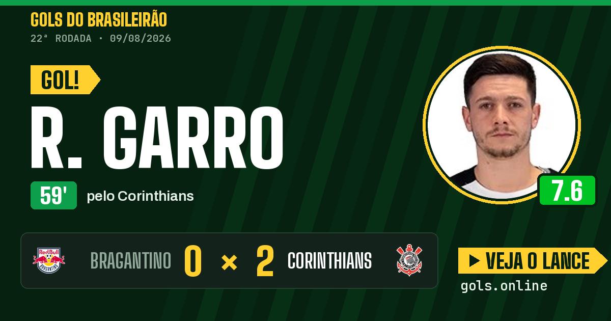 Gol de R. Garro aos 59 minutos em Bragantino 0 x 2 Corinthians