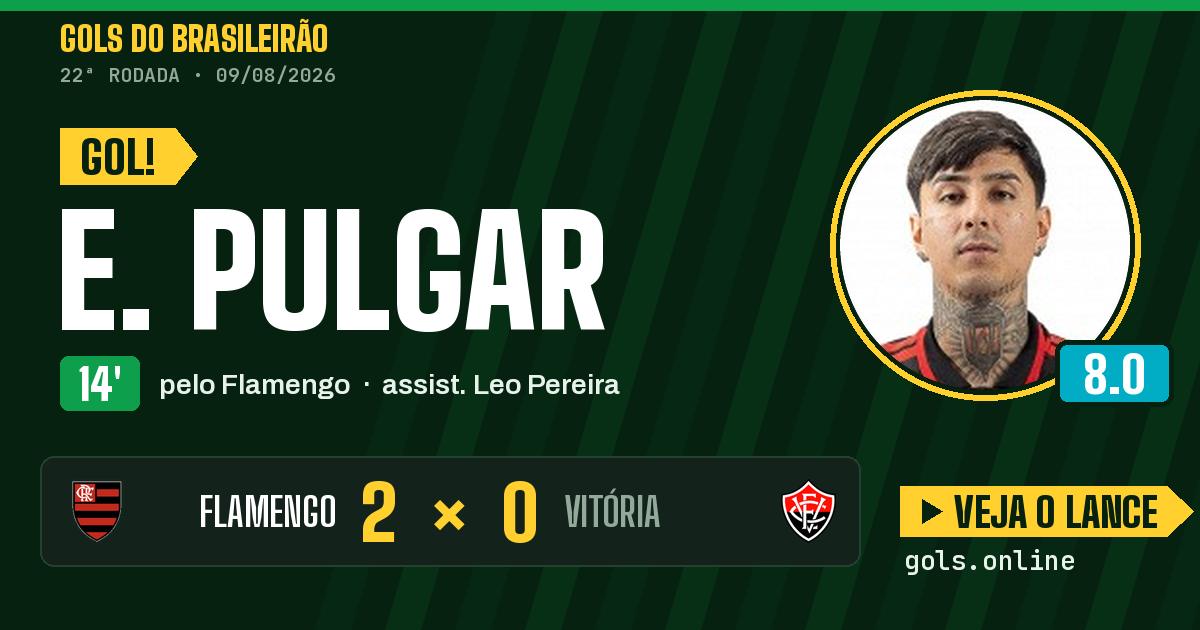 Gol de E. Pulgar aos 14 minutos em Flamengo 2 x 0 Vitória