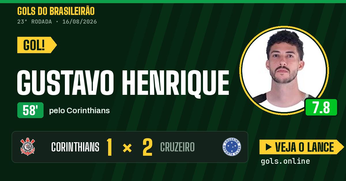 Gol de Gustavo Henrique aos 58 minutos em Corinthians 1 x 2 Cruzeiro