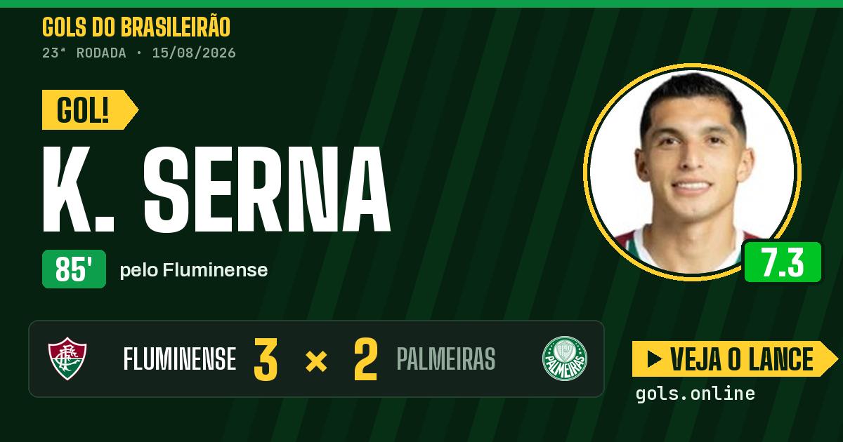 Gol de K. Serna aos 85 minutos em Fluminense 3 x 2 Palmeiras