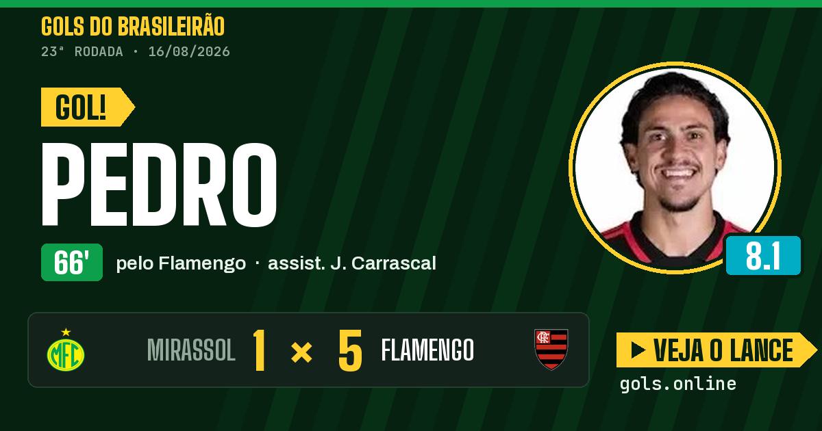 Gol de Pedro aos 66 minutos em Mirassol 1 x 5 Flamengo