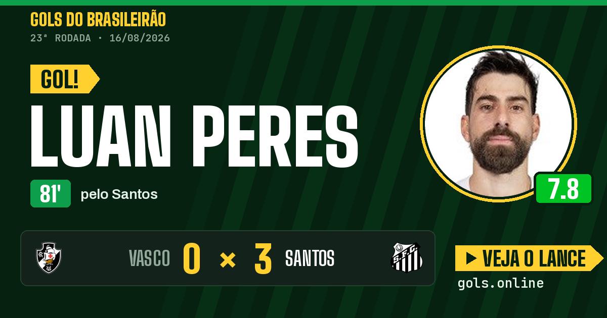 Gol de Luan Peres aos 81 minutos em Vasco 0 x 3 Santos