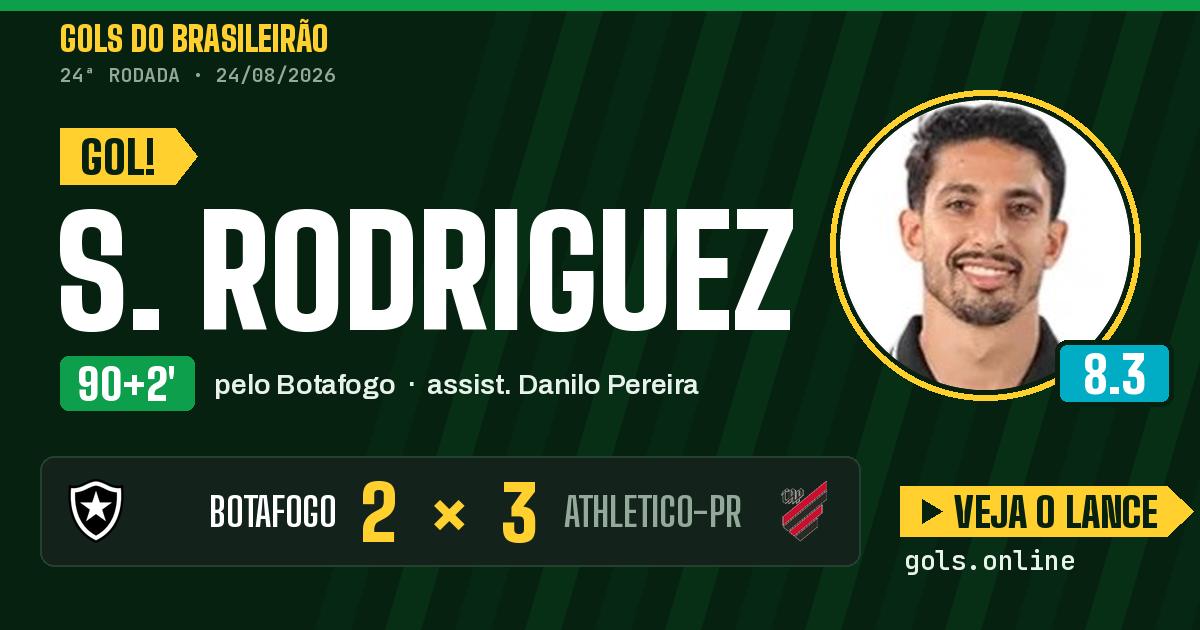 Gol de S. Rodriguez aos 90+2 minutos em Botafogo 2 x 3 Athletico-PR