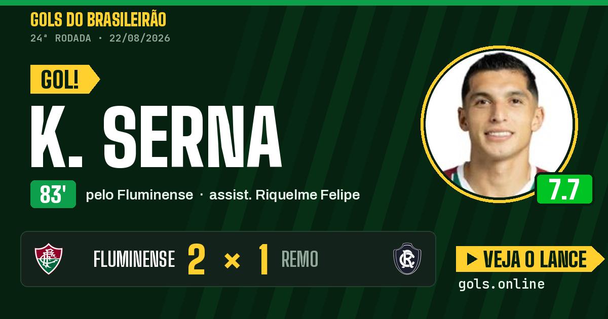 Gol de K. Serna aos 83 minutos em Fluminense 2 x 1 Remo