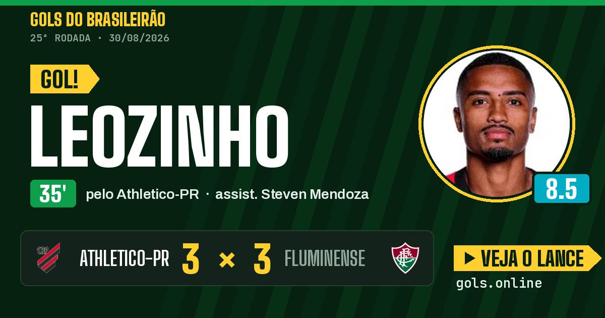 Gol de Leozinho aos 35 minutos em Athletico-PR 3 x 3 Fluminense