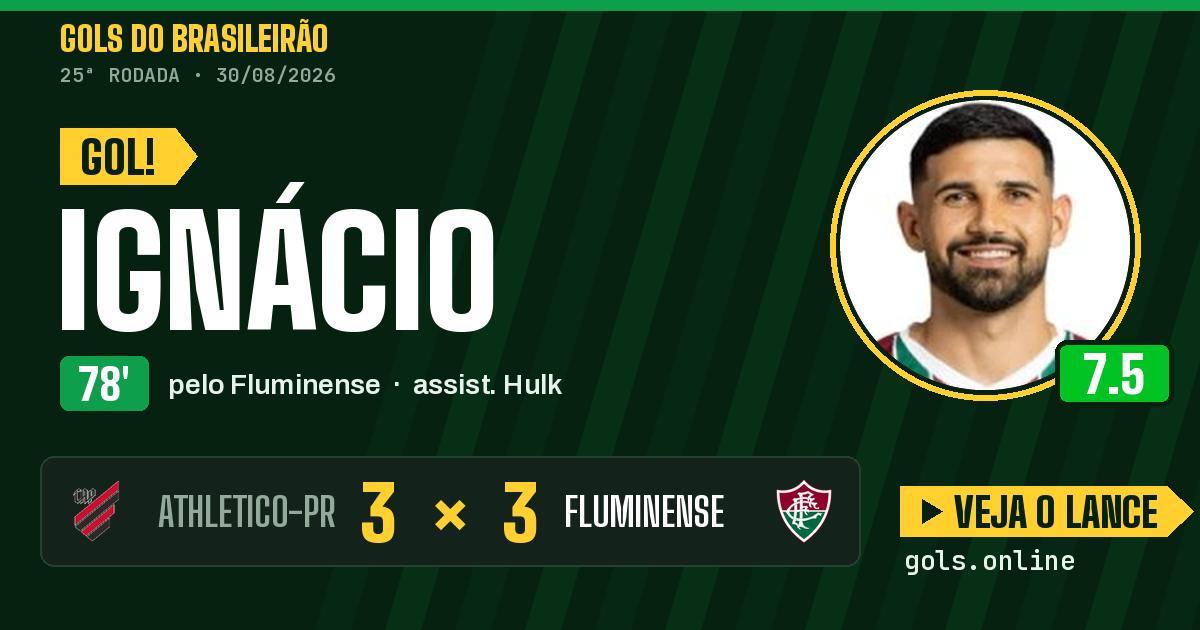 Gol de Ignácio aos 78 minutos em Athletico-PR 3 x 3 Fluminense