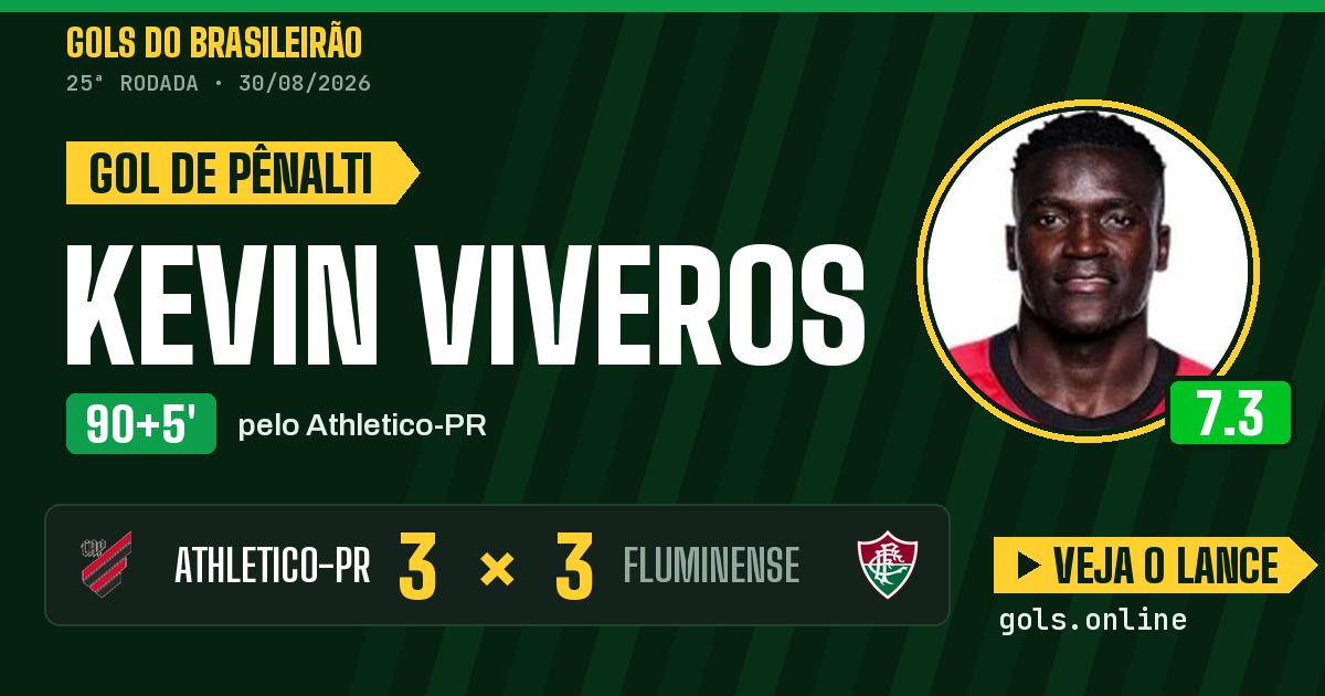 Gol de Kevin Viveros aos 90+5 minutos em Athletico-PR 3 x 3 Fluminense