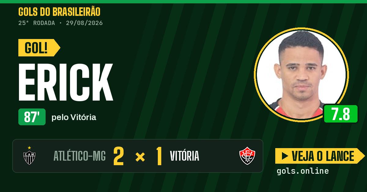 Gol de Erick aos 87 minutos em Atlético-MG 2 x 1 Vitória