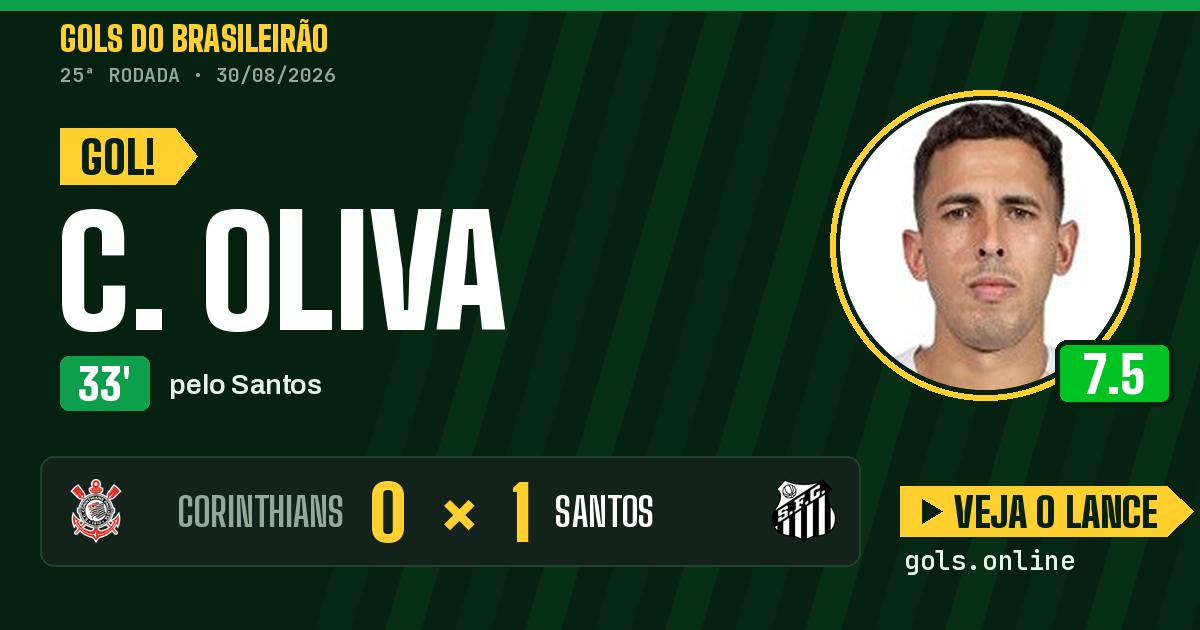Gol de C. Oliva aos 33 minutos em Corinthians 0 x 1 Santos