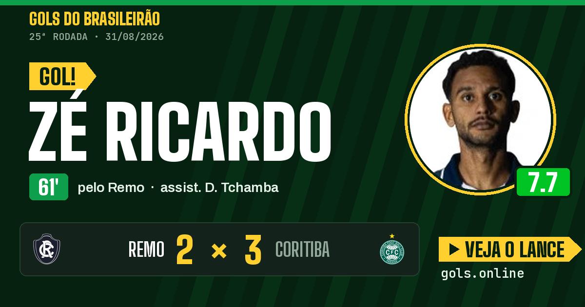 Gol de Zé Ricardo aos 61 minutos em Remo 2 x 3 Coritiba