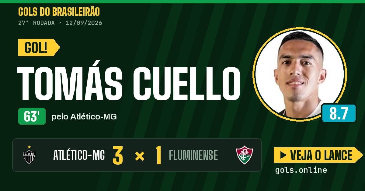 Gol de Tomás Cuello aos 63 minutos em Atlético-MG 3 x 1 Fluminense