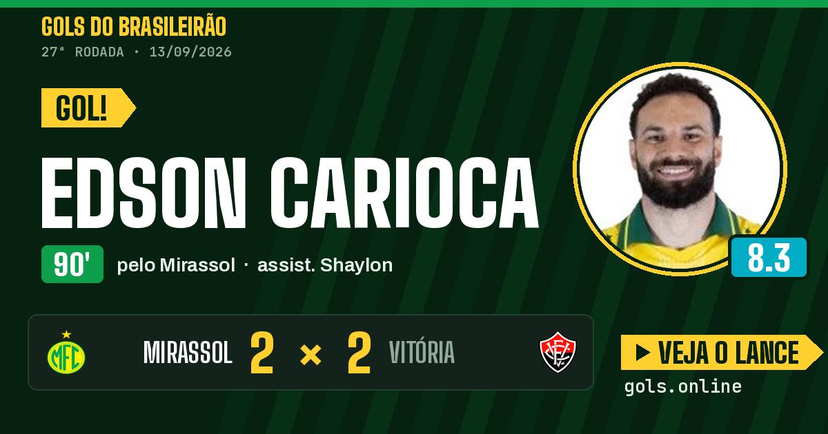 Gol de Edson Carioca aos 90 minutos em Mirassol 2 x 2 Vitória