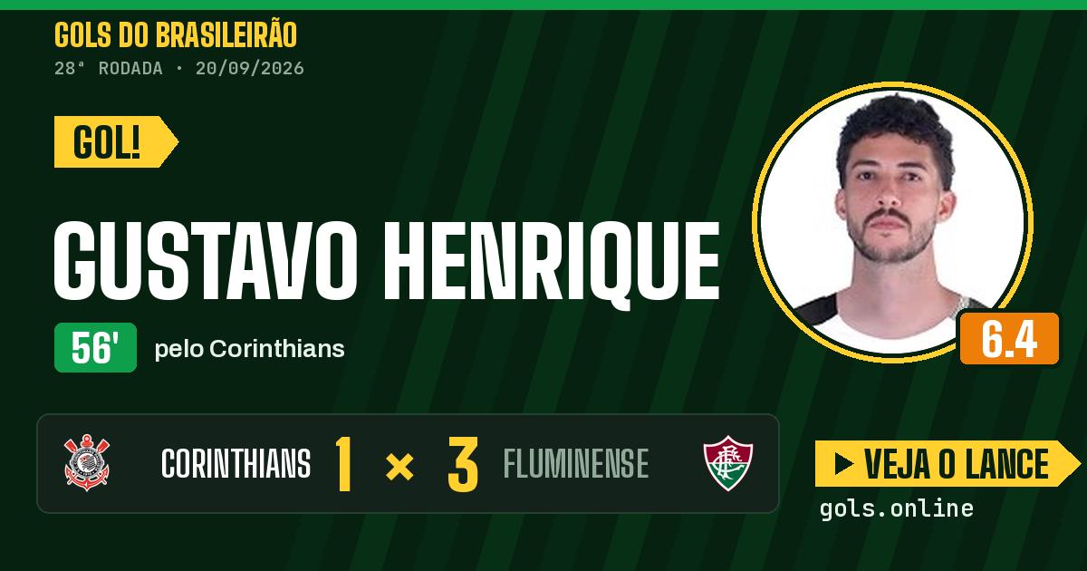 Gol de Gustavo Henrique aos 56 minutos em Corinthians 1 x 3 Fluminense