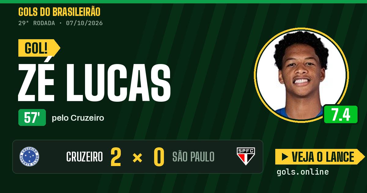 Gol de Zé Lucas aos 57 minutos em Cruzeiro 2 x 0 São Paulo
