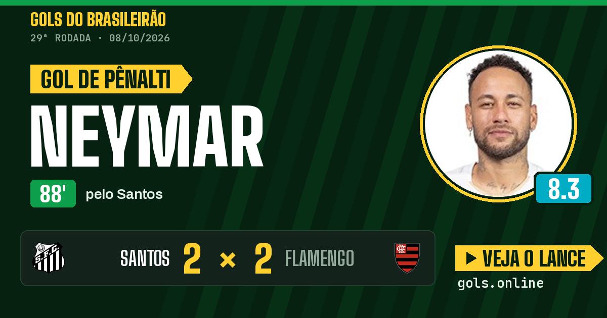 Gol de Neymar aos 88 minutos em Santos 2 x 2 Flamengo